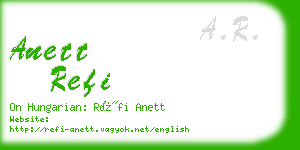 anett refi business card